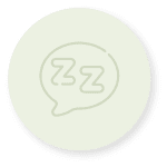 Cercle vert clair contenant l'icône d'une bulle avec les inscriptions "ZZ"